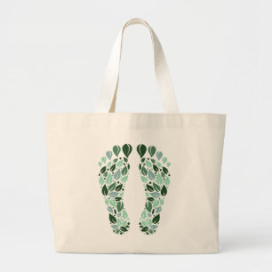 Umweltfreundliche grüne Blatt-Fußabdruck-Tasche Jumbo Stoffbeutel