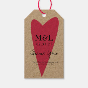 Umweltfreundliche Hochzeit Fettes Rosa Herz Geschenkanhänger
