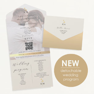 Umweltfreundliches Hochzeitsprogramm Alles in eine All In One Einladung