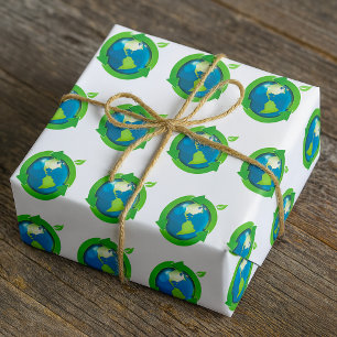 Umweltschonendes Recycling-Symbol der Erde Geschenkpapier