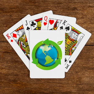 Umweltschonendes Recycling-Symbol der Erde Spielkarten