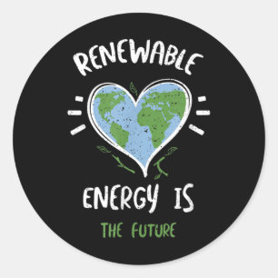 Umweltschutz_ Erneuerbare Energie ist T... Runder Aufkleber