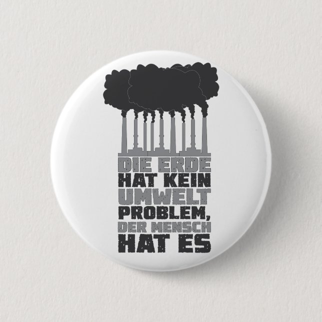 Umweltschutz Klimaschutz Naturschutz Fabrik Button (Vorderseite)