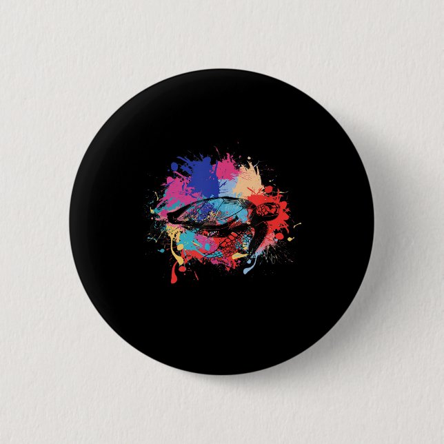 Umweltschutz Klimaschutz Schildkröte Button (Vorderseite)