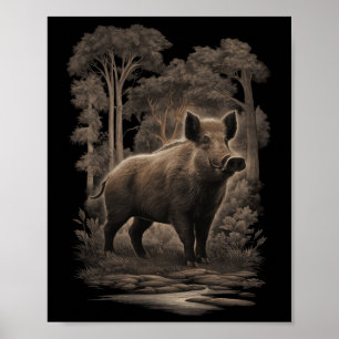 Umweltschutz Klimaschutz Wildschweine Poster
