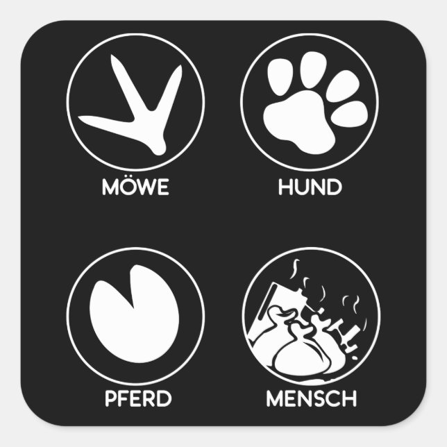 Umweltschutz Naturschutz Klimaschutz Hund Pferd Quadratischer Aufkleber (Vorderseite)
