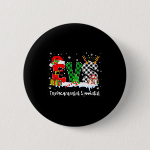 Umweltspezialist Weihnachtsbeleuchtung Rot Kariert Button