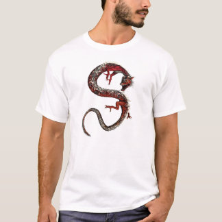 Umwickelt, um Drache-asiatisches T-Shirt