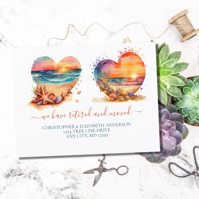 Umziehen der Ruhezeiten am Strand Ankündigungspostkarte (Von Creator hochgeladen)