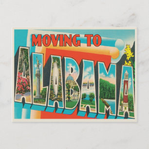 Umzug nach Alabama Vintage Adressenänderung Ankündigungspostkarte