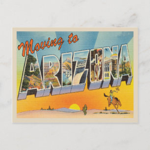 Umzug nach Arizona - Vintage Adressänderung Ankündigungspostkarte