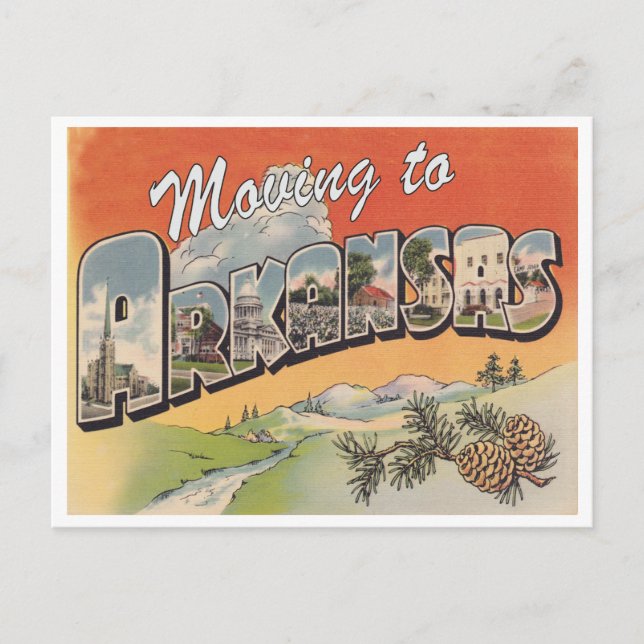 Umzug nach Arkansas Vintage Adressenänderung Postkarte (Vorderseite)