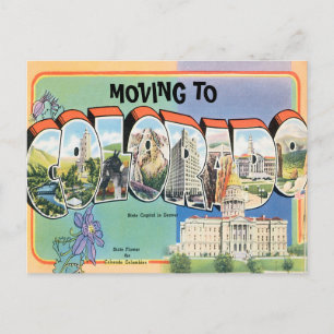 Umzug nach Colorado Vintage Adressenänderung Ankündigungspostkarte