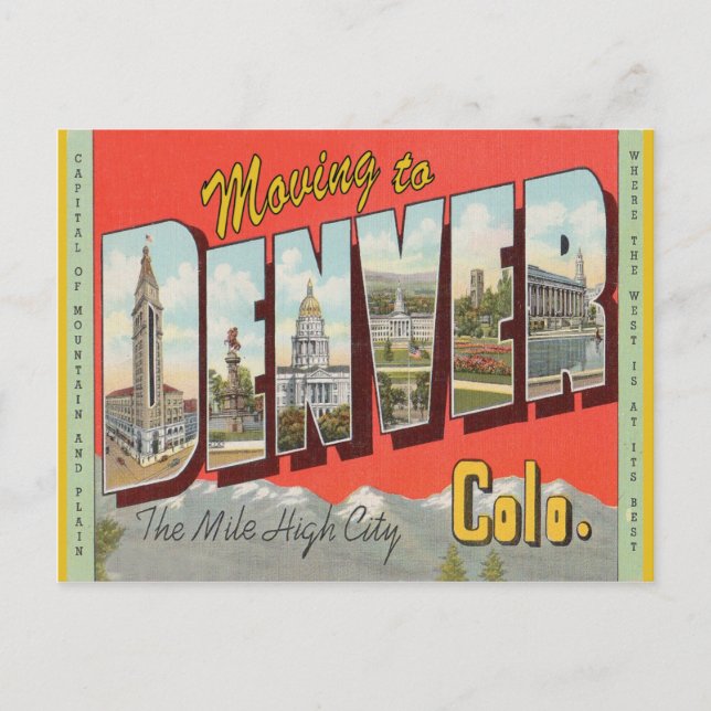 Umzug nach Denver Vintager Adressenwechsel Postkarte (Vorderseite)