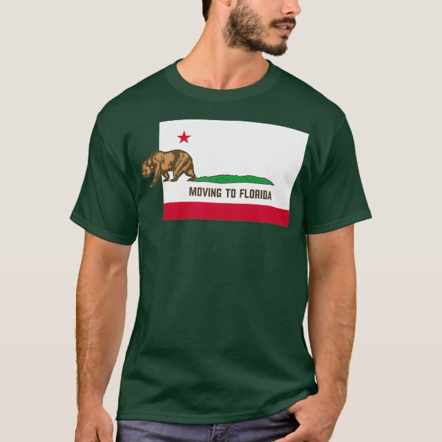 Umzug nach Florida Verlassend Kalifornien Funny T-Shirt (Vorderseite)