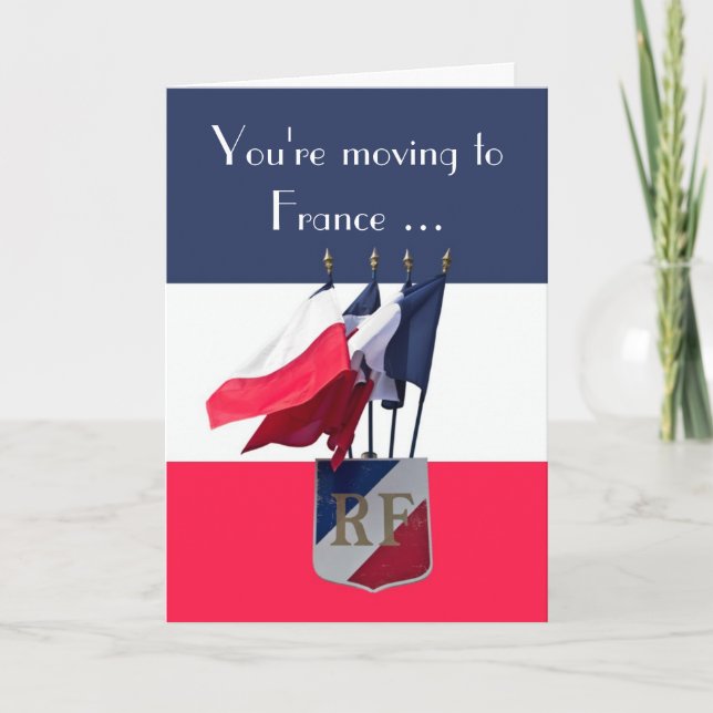 Umzug nach Frankreich Viel Glück Card Karte (Vorderseite)