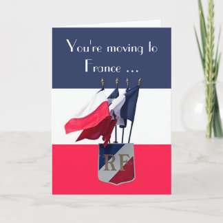 Umzug nach Frankreich Viel Glück Card Karte