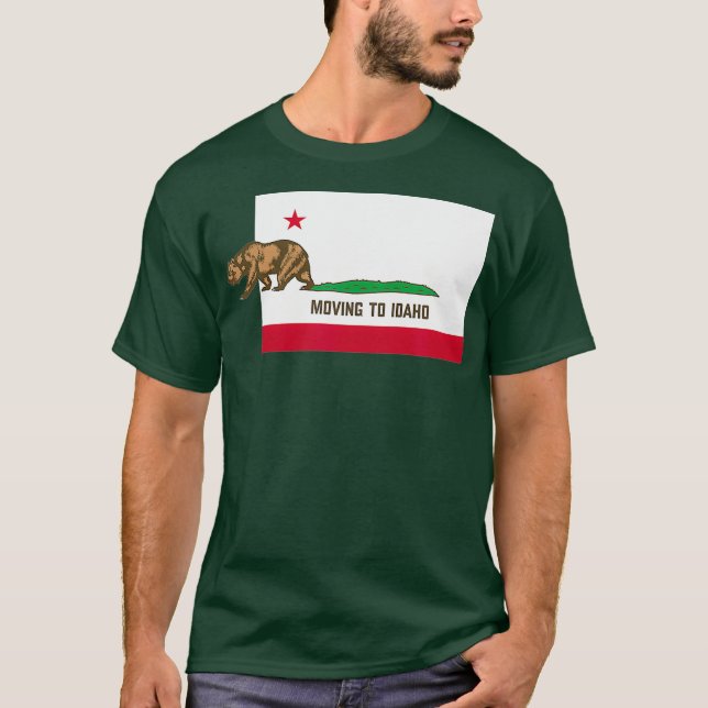 Umzug nach Idaho Verlassend California Funny T-Shirt (Vorderseite)