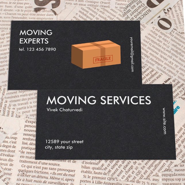 Umzugsfirma mit einfachem Premium Visitenkarte (Moving Company Business Card)
