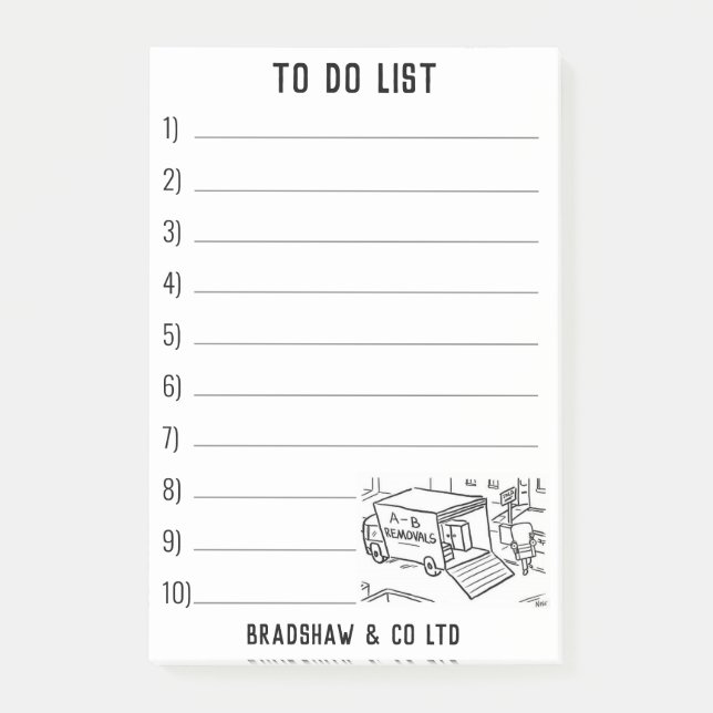 Umzugsgeschäft im Haus Post-it Klebezettel (Vorderseite)