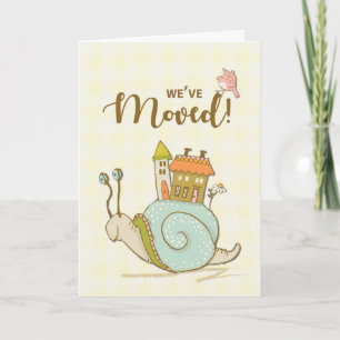 Umzugsmeldung Schnecke mit Haus Karte