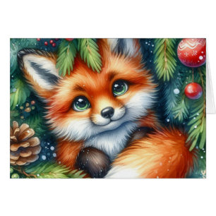 Un adorable renard rouge de Noël