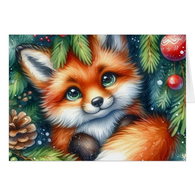 Un adorable renard rouge de Noël (Devant horizontal)