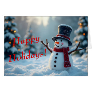 "Un ami est un cadeau" Carte de vacances snowman