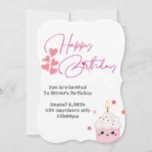 un an d'anniversaire rose design invitation