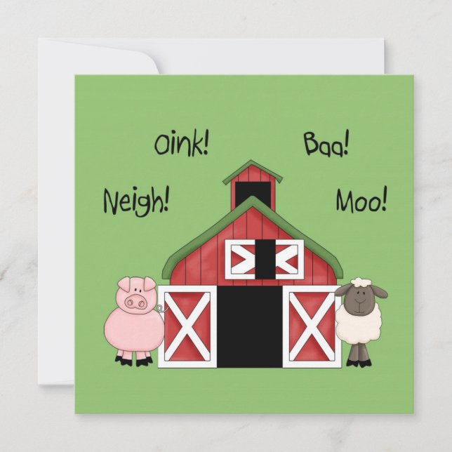 Un anniversaire à Barnyard - Invitation à thème ag (Devant)