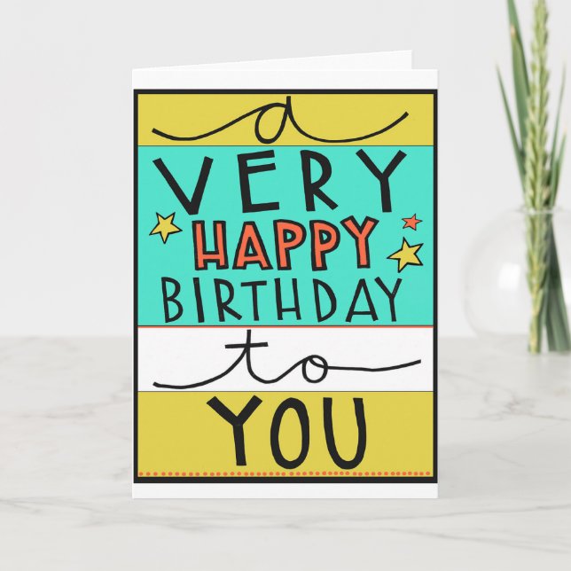 Un Anniversaire Très Heureux Pour Vous, Carte Anni (Devant)