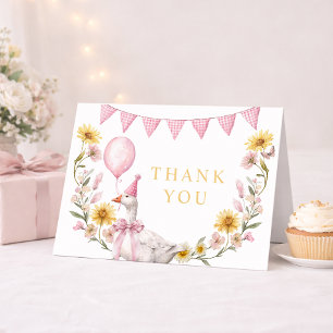 Un arc rose de drôle d'oie 1er anniversaire Merci