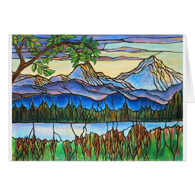 "Un art de paysage en verre souillé de jour beau" (Devant horizontal)