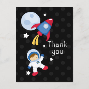 Un astronaute extérieur amusant merci carte postal