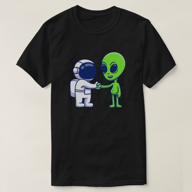 Un astronaute rencontre un T-shirt Alien (Design devant)