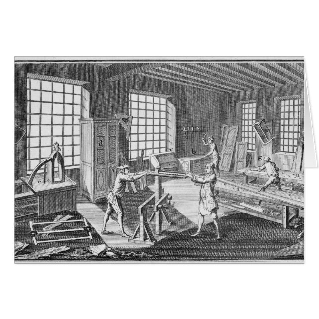 Un atelier de ébéniste, de l'Encyclopédie (Devant horizontal)