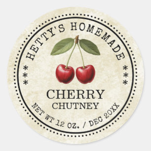 Un autocollant de chutney de cerise pour vos recet