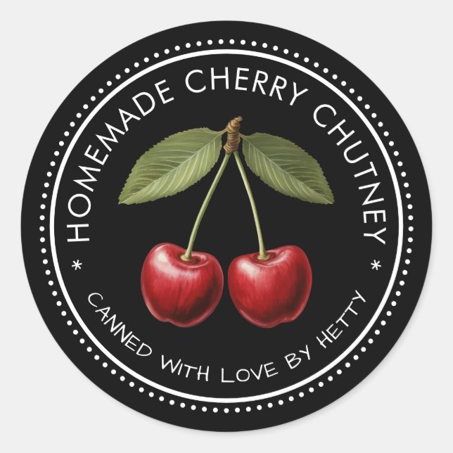 Un autocollant de chutney de cerise pour vos recet (Devant)