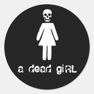 un autocollant de fille morte