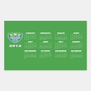 Un autocollant de tennis avec calendrier
