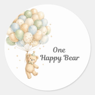 Un autocollant d'ours heureux