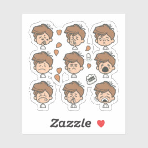 Un autocollant pour un groupe de personnages d'ani