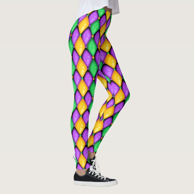 Un autre Mardi Gras Diamonds Pop Leggings de mode (Droite)