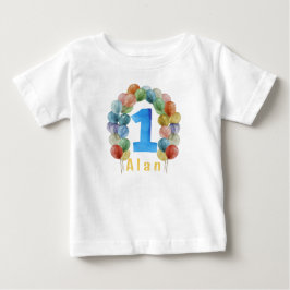 UN avec ballon mignon bébé Tshirt