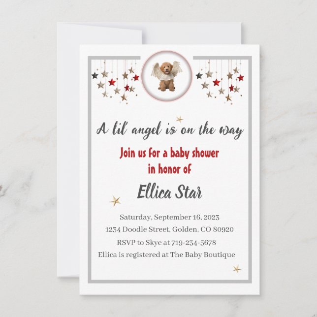 Un Baby shower Lil' Angel Invitation (Devant)