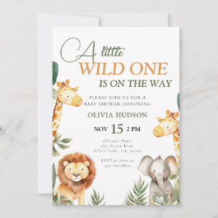 Un Baby shower Safari un peu sauvage Invitation
