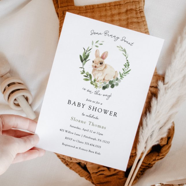 Un Baby shower Sucré Bunny Invitation (Créateur téléchargé)