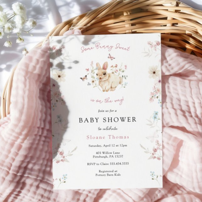 Un Baby shower Sucré Bunny Invitation (Créateur téléchargé)
