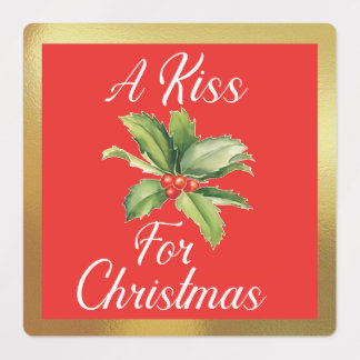 un baiser pour les étiquettes sqrbll de Noël