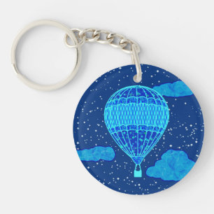 Un ballon à air chaud contre un ciel nocturne en b